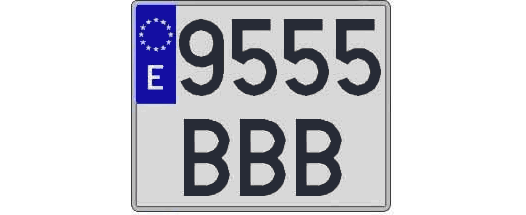 9555BBB matricula cuadrada