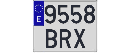 9558BRX matricula cuadrada