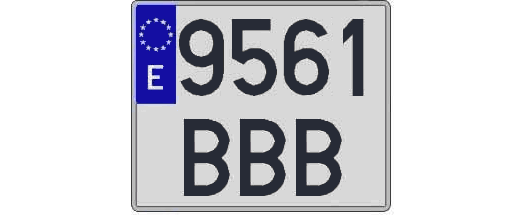 9561BBB matricula cuadrada