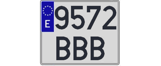 9572BBB matricula cuadrada