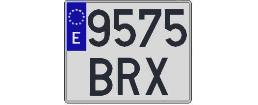 9575BRX matricula cuadrada