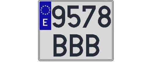 9578BBB matricula cuadrada