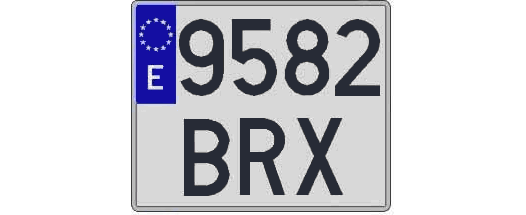 9582BRX matricula cuadrada