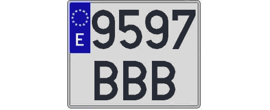 9597BBB matricula cuadrada
