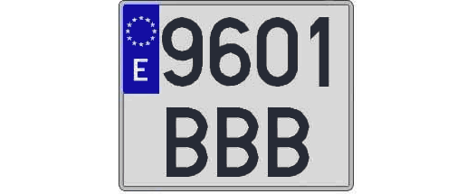 9601BBB matricula cuadrada