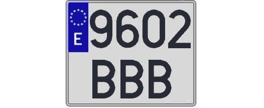 9602BBB matricula cuadrada
