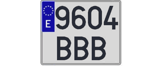 9604BBB matricula cuadrada