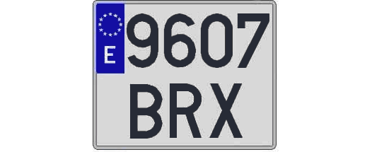 9607BRX matricula cuadrada