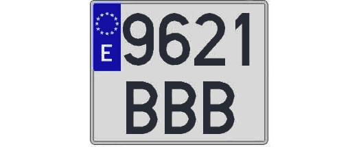 9621BBB matricula cuadrada