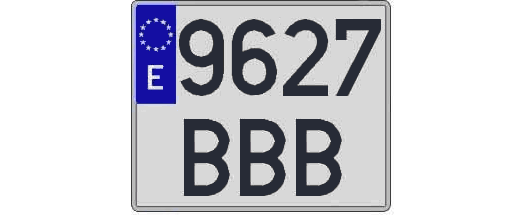 9627BBB matricula cuadrada