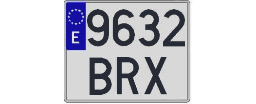 9632BRX matricula cuadrada