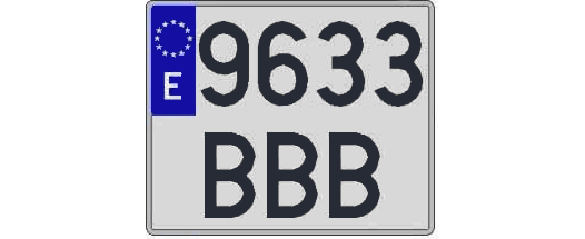 9633BBB matricula cuadrada