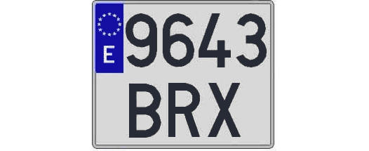 9643BRX matricula cuadrada