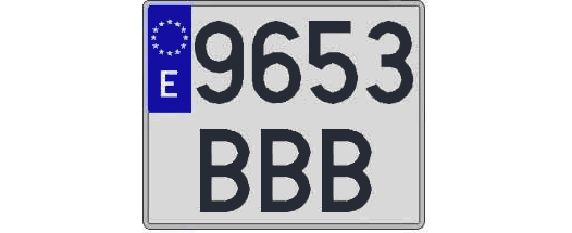 9653BBB matricula cuadrada