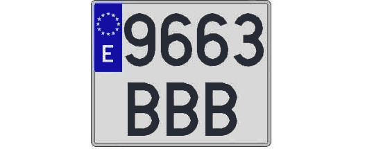 9663BBB matricula cuadrada