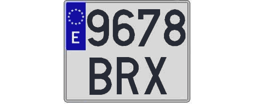 9678BRX matricula cuadrada