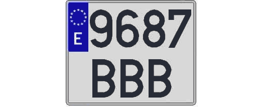 9687BBB matricula cuadrada