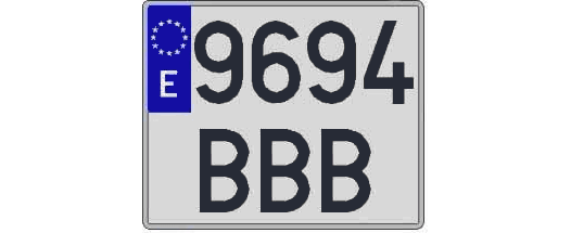 9694BBB matricula cuadrada