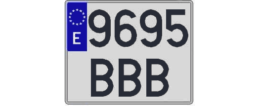 9695BBB matricula cuadrada