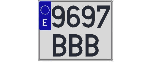 9697BBB matricula cuadrada
