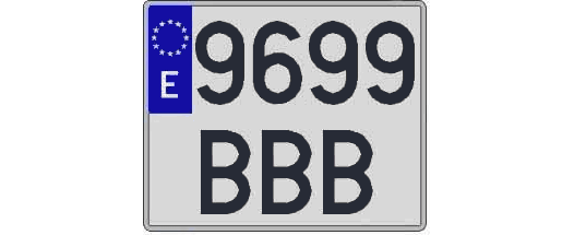9699BBB matricula cuadrada