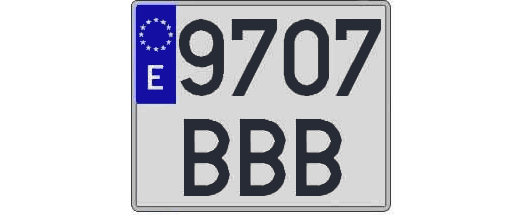 9707BBB matricula cuadrada
