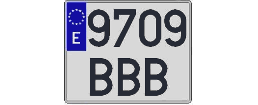 9709BBB matricula cuadrada