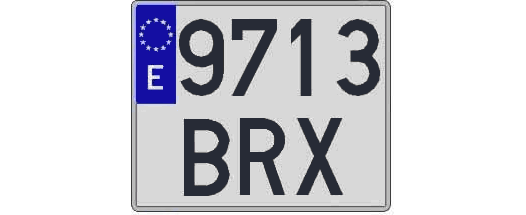 9713BRX matricula cuadrada