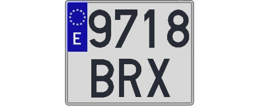 9718BRX matricula cuadrada