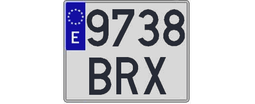 9738BRX matricula cuadrada