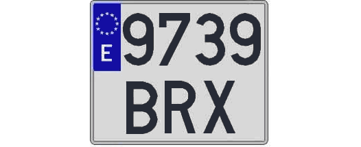 9739BRX matricula cuadrada