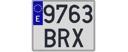 9763BRX matricula cuadrada
