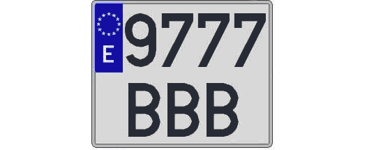 9777BBB matricula cuadrada