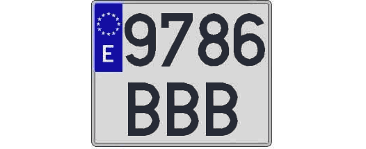 9786BBB matricula cuadrada