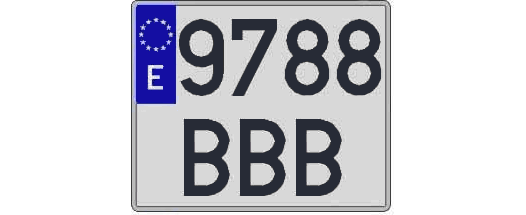 9788BBB matricula cuadrada