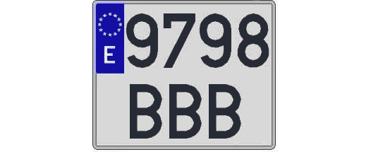 9798BBB matricula cuadrada