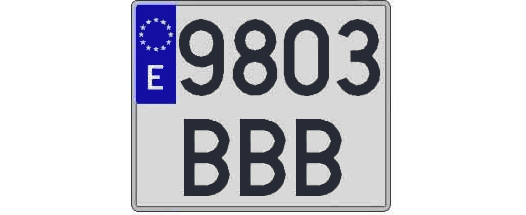 9803BBB matricula cuadrada