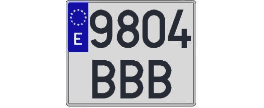 9804BBB matricula cuadrada