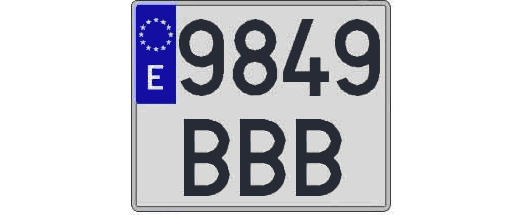 9849BBB matricula cuadrada