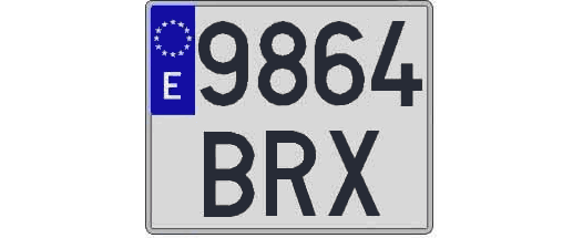 9864BRX matricula cuadrada