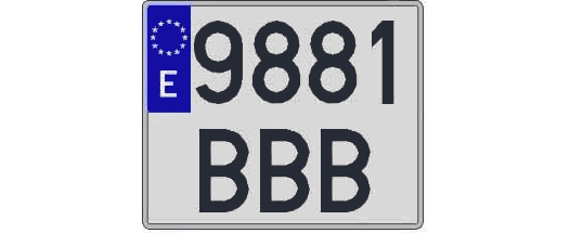 9881BBB matricula cuadrada
