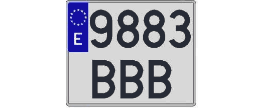 9883BBB matricula cuadrada
