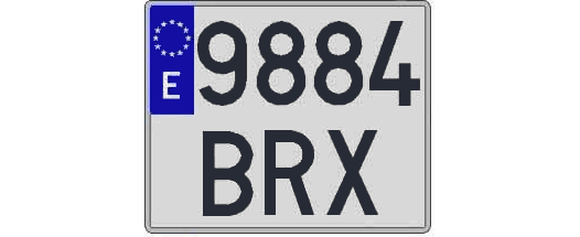 9884BRX matricula cuadrada
