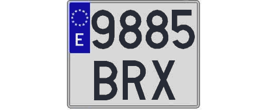 9885BRX matricula cuadrada