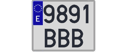 9891BBB matricula cuadrada