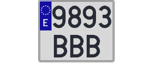 9893BBB matricula cuadrada