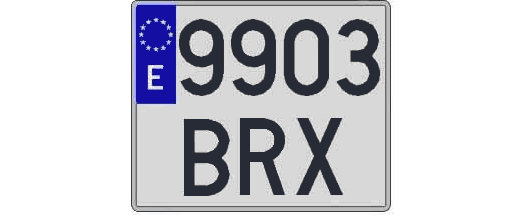 9903BRX matricula cuadrada