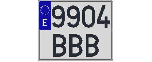9904BBB matricula cuadrada