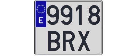9918BRX matricula cuadrada