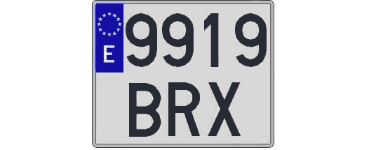 9919BRX matricula cuadrada